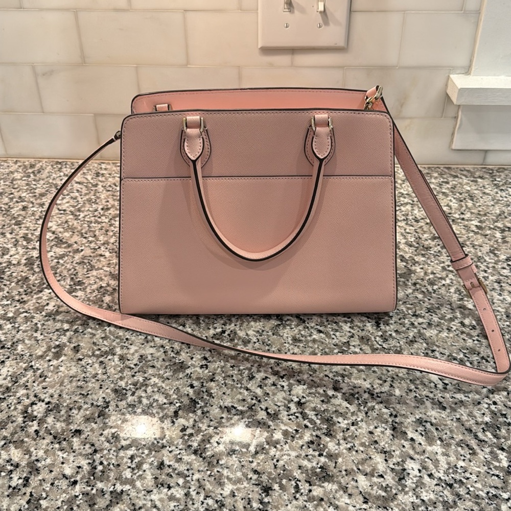 Kate Spade Blush Pink Saffiano Leather Crossbody Satchel - Picture 3 of 5